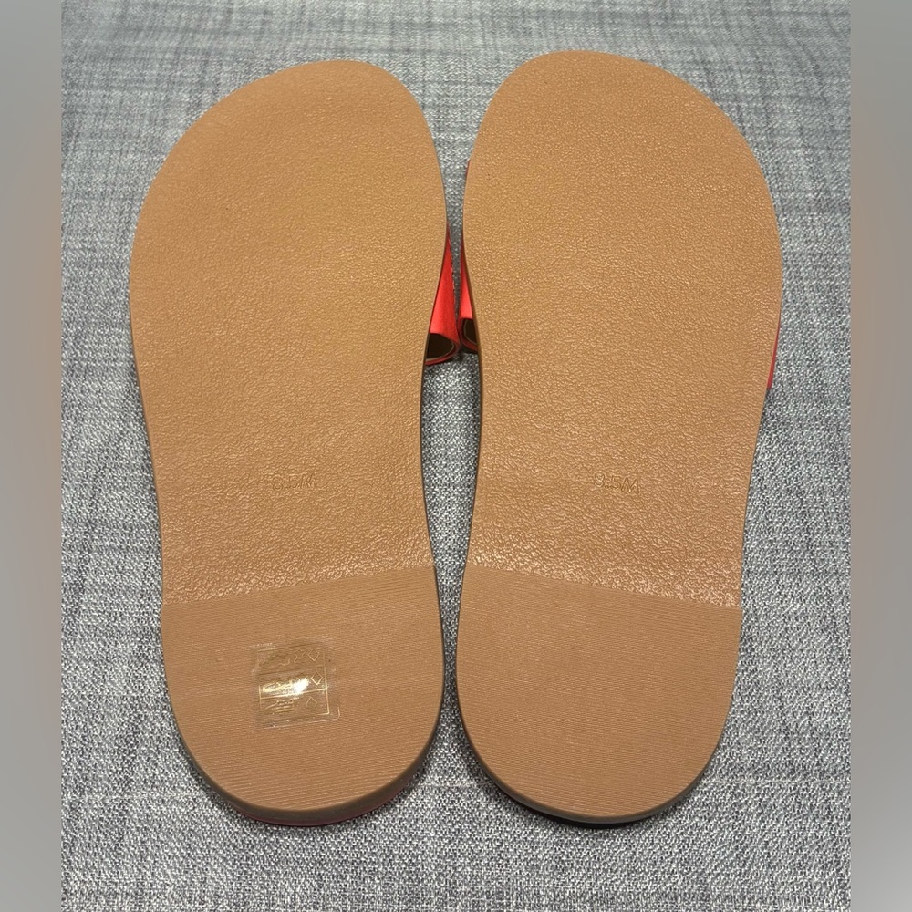 Jack Rogers Somerset Embroidered Leather Slide Sandal Fire Red - Picture 6 of 7